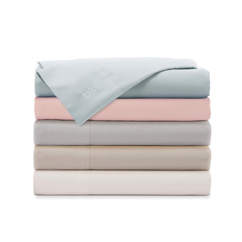 Southern Tide Cotton Twill Sheet Set - 100% Cotton, 300 Thread Count - Soft and Durable Sheets for Cozy, Everyday Luxury - Wrinkle-Resistant, Year-Round Comfort - Full - Blue - Image 5